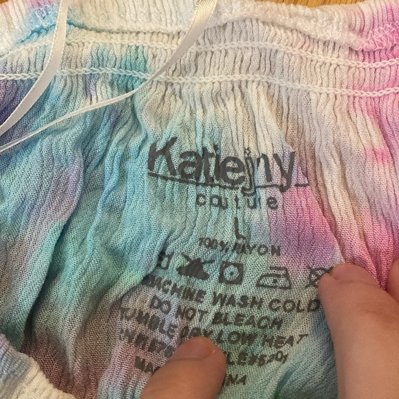 Katie J NYC Multicolor Tie Dye Strapless Dress Size L - Picture 5 of 7